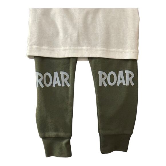 Old Navy Dino-Mite Skateboard Dino White Graphic Pajama Set 18-24 Months New - Picture 3 of 6